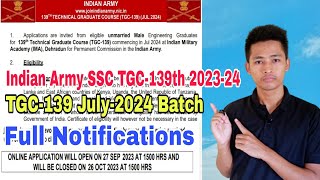 Indian Army SSC TGC139 Officer Entry Finally Official Notifications Released 202324 [upl. by Uno896]