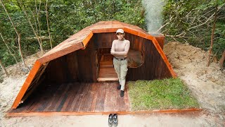 Building Complete Survival Underground Warm Bushcraft Shelter For Winter Season Clay Fireplace [upl. by Hitoshi]