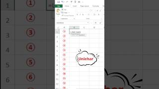 Excel Tricks Create Sl Numbers 1 to 20 with UNICHARROW9311excel [upl. by Hinkel]