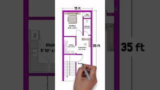 15 x 35 House Plan  15x35 House Design  15x35 Ghar ka Naksha  East Facing housedesign houseplan [upl. by Nageet600]