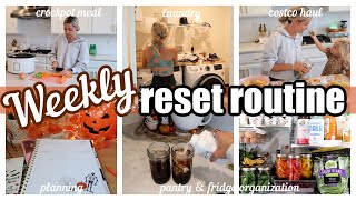 NEW WEEKLY RESET ROUTINE PANTRY RESTOCK FRIDGE CLEANING CROCKPOT MEAL AND PLANNING TIFFANI BEASTON [upl. by Akinirt472]