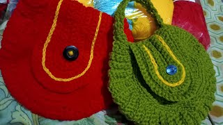 circle shaped crochet bag  crochet project by nano [upl. by Ubald356]