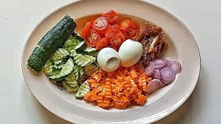 In 3 Minutes Make The SimplestCheapest Healthy Bowl Of Vegetable Salad [upl. by Keisling]