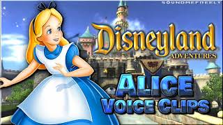 All Alice Voice Clips • Disneyland Adventures for Kinect • All Voice Lines • 2011 Hynden Walch [upl. by Avla436]