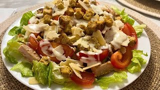 Салат Цезарь с куриной грудкой  Вкусный Салат с курицей [upl. by Adranoel]