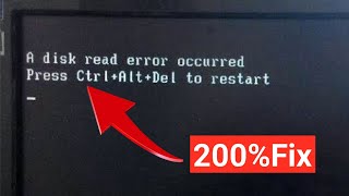 Fix  a disk read error occurred press CtrlAltDel to restart Windows 7 or Windows 10 [upl. by Heilman196]