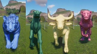 Colored Animals Speed Races in Planet Zoo  Camel Tiger Buffalo Cheetah [upl. by Wemolohtrab]