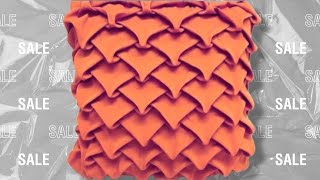 Frill SMOCKING Cushion cover Flare ruffled design cutting making Punto DIY Arrow head caption cojin [upl. by Aitnyc647]