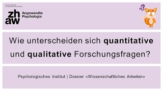 Wie unterscheiden sich quantitative und qualitative Forschungsfragen [upl. by Roxanne]