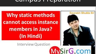 4 Why static methods cannot access instance members in Java Hindi [upl. by Lilah232]