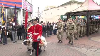 Soldiers from 2nd Battalion Mercian Regiment parade through Widnes North West England [upl. by Ambert]