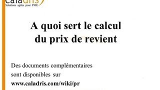 PR 1 A quoi sert le calcul du prix de revient [upl. by Aydne98]