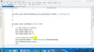 How to SelectionMode of ListBox control in C NET 2012 [upl. by Ynnub]