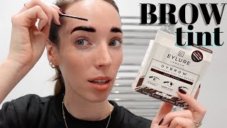 HOW TO TINT YOUR EYEBROWS AT HOME SAFELY  DIY Eylure Dybrow Brow Tint Dark Brown Easy Tutorial [upl. by Aeriell]