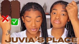 NEW Juvias Place Bronzed Duo Bronzer on brown skin  Shade Dark  Product Review  Summer Bronzer [upl. by Phelia]