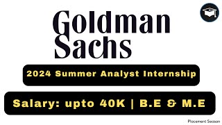 2024 Summer Analyst Program  Goldman Sachs Internship [upl. by Edme]