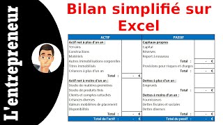 Faire un bilan simplifié sur Excel [upl. by Martin]