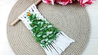 macrame Christmas tree wall hanging idea 🥰 [upl. by Janith]