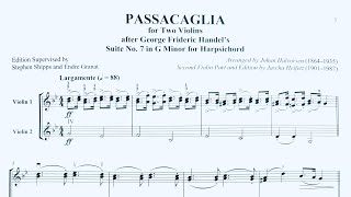 Passacaglia for Two Violins by Handel arranged by Halvorsen 2nd Violin Heifetz edition 77th HKSMF [upl. by Allimrac405]