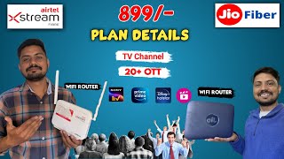 Airtel Xstream Fiber 899 Vs Jio Fiber 899  Installation Charges  Channel amp OTT  Total Cost [upl. by Clite959]