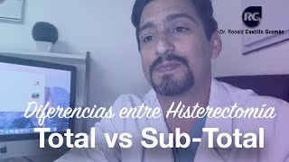 DIFERENCIAS ENTRE HISTERECTOMÍA TOTAL VS SUBTOTAL [upl. by Celesta]