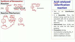 Reaction mechanism for Synthesis of Benzocaine from PABA esterification of paminobenzoic acid [upl. by Shane]