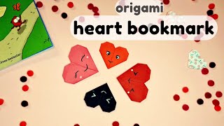 DIY Easy Origami Heart bookmark  Paper Corner bookmark Tutorial  Craft idea [upl. by Haimirej]