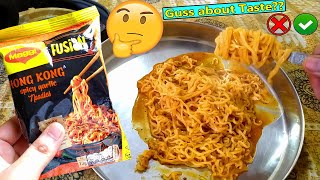 Maggi Fusian Hong Kong Spicy Garlic HONEST REVIEW  RECIPE  Maggi fusion ka Taste kasa hai  😀 [upl. by Amla558]