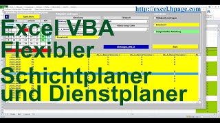 Regionales Format Flexibler Schichtplaner und Dienstplaner in Excel VBA [upl. by Rigdon]