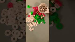 making a christmas bead confetti christmas claybeadbracelets claybeads [upl. by Robina]