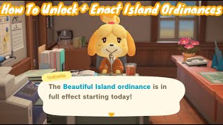 How To Unlock Ordinances amp Enact Them Too  Island Ordinances  Animal Crossing New Horizons 20 [upl. by Ail]