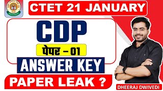 CTET CDP ANALYSIS 21 JAN PAPER 1  CDP ANSWER KEY 21 JAN 2024 [upl. by Romelle88]