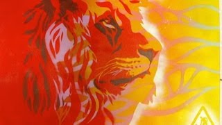 Graffiti Stencil Art on Canvas Vol 6  Time Lapse  Lion [upl. by Arutek689]