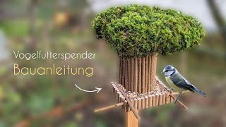 schöner Vogelfutterspender aus Naturmaterialien einfach zum Nachmachen Bauanleitung  Maße [upl. by Halona]