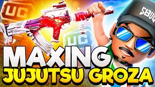 MAXING OUT LATEST JUJUTSU GROZA  SPENDING RS 50000 WORTH OF BGMI UC [upl. by Alva]