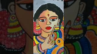 MADHUBANI PAINTING  How to Draw Folk Art  kalamkari Art  warli painting [upl. by Gibbie231]