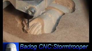 Badog CNC milling the 3D stormtrooper helmet from StarWars [upl. by Suu]