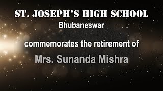 Mrs Sunanda Mishras Retirement Function  St Josephs High School [upl. by Nuahsyt]