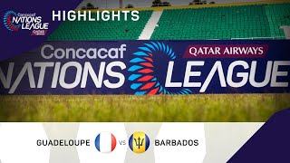 Concacaf Nations League 2022 Highlights  Guadeloupe vs Barbados [upl. by Ahsiyk968]