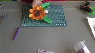 Tutorial  Girasole in gomma eva senza fustelle [upl. by Ikila543]