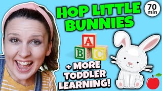 Hop Little Bunnies with Ms Rachel  More Nursery Rhymes amp Kids Songs  Toddler Learning Video [upl. by Marvel547]