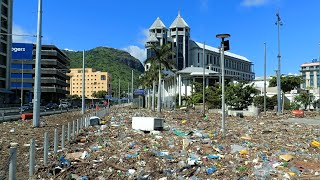 Port Louis devastated after Belal Cyclone  Le Caudan waterfront 🇲🇺 [upl. by Schatz534]