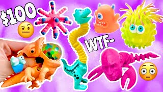 I BOUGHT THE WEIRDEST FIDGETS OFF THE INTERNET 😱😳 SO UNIQUE Giant Fidget Haul amp Pop its [upl. by Ollayos277]