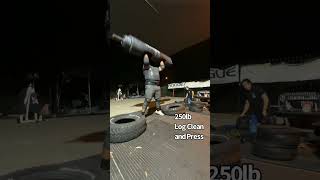 250lb Log Clean n Press 600lb Yoke Carry gym strongman fyp [upl. by Anayeek548]