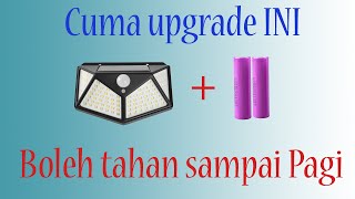 Upgrade Bateri lampu solar 100 led [upl. by Einwat]