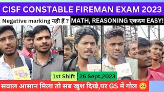 CISF FIREMAN EXAM 2023 1st Shift CISF FIREMAN EXAM ANALYSISCISF CONSTABLE FIREMAN ANALYSIS [upl. by Ahsyak]