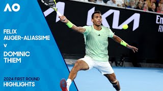 Felix AugerAliassime v Dominic Thiem Highlights  Australian Open 2024 First Round [upl. by Anekahs]