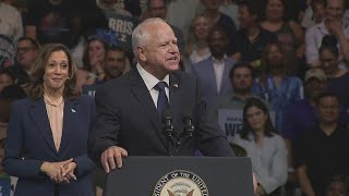 VP Kamala Harris Gov Tim Walz hold first rally together [upl. by Aronos]