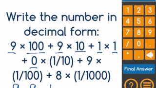 5NBT3a10 Decimals to thousandths  Common Core Standard [upl. by Labanna]