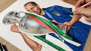 Disegno Giorgio Chiellini Euro 2020 • L’Italia è Campione D’Europa [upl. by Ulrike]